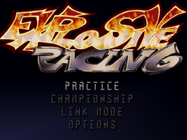 Explosive Racing title screen for Playstation